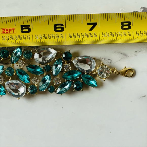 Vintage Arnold Scaasi CN Rhinestone Glass Statement Bracelet - Picture 7 of 7